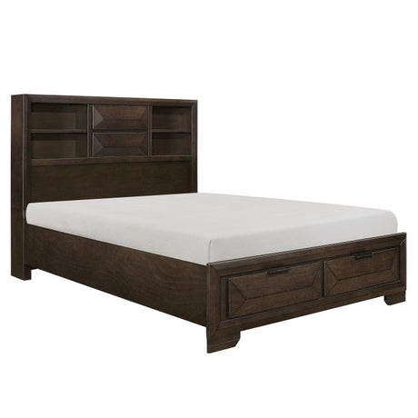 Chesky Warm Espresso 3 Piece Queen Platform Storage Bedroom Set 1753-1-3 | Homelegance