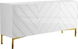 Meridian Furniture - Collette Sideboard | Buffet In White Lacquer - 310