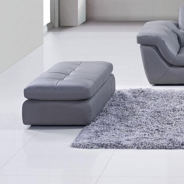 J&M Furniture - 397 Italian Leather Ottoman In Grey Color - 175442912-Ott