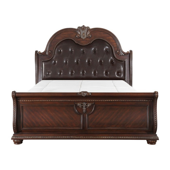 Homelegance - Cavalier Dark Cherry Queen Sleigh Bed - 1757-1