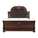 Homelegance - Cavalier Dark Cherry Eastern King Sleigh Bed - 1757K-1Ek