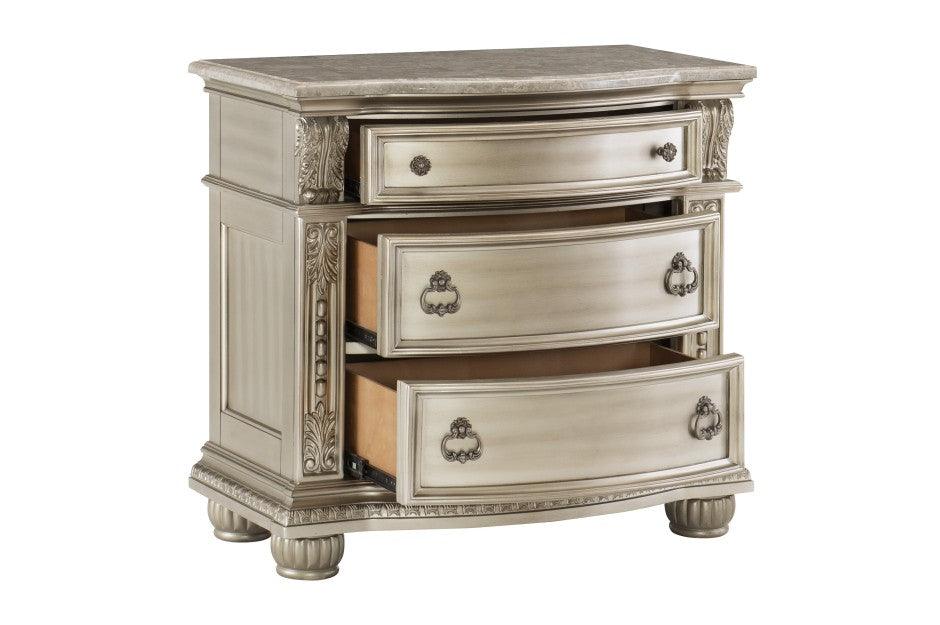 Cavalier Night Stand In Silver 1757SV - 4 | Homelegance | Home Elegance USA