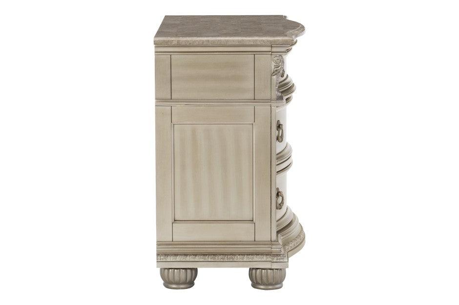 Homelegance - Cavalier Night Stand In Silver 1757SV-4