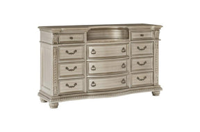Cavalier 1757SV-5 Dresser by Homelegance | Silver Finish & Genuine Marble Insert