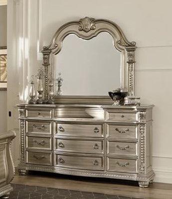 Homelegance - Cavalier Dresser And Mirror In Silver