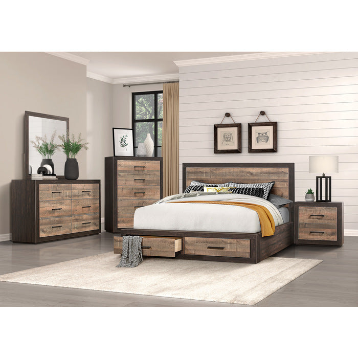 Homelegance - Miter Mahogany And Ebony Queen Platform Storage Bed - 1762-1