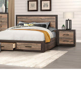 Homelegance - Miter Mahogany And Ebony 3 Piece Eastern King Platform Storage Bedroom Set - 1762K-1Ek-3