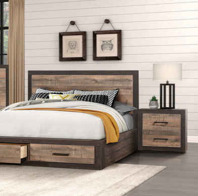 Homelegance - Miter Mahogany And Ebony 3 Piece Queen Platform Storage Bedroom Set - 1762-1-3