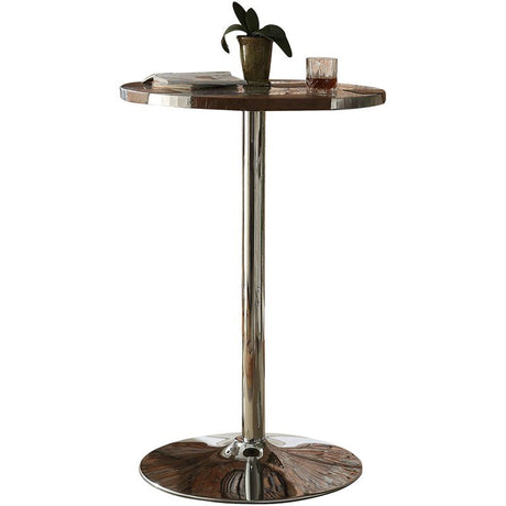 Acme Furniture - Brancaster Retro Brown TGL & Aluminum Bar Table - 70425