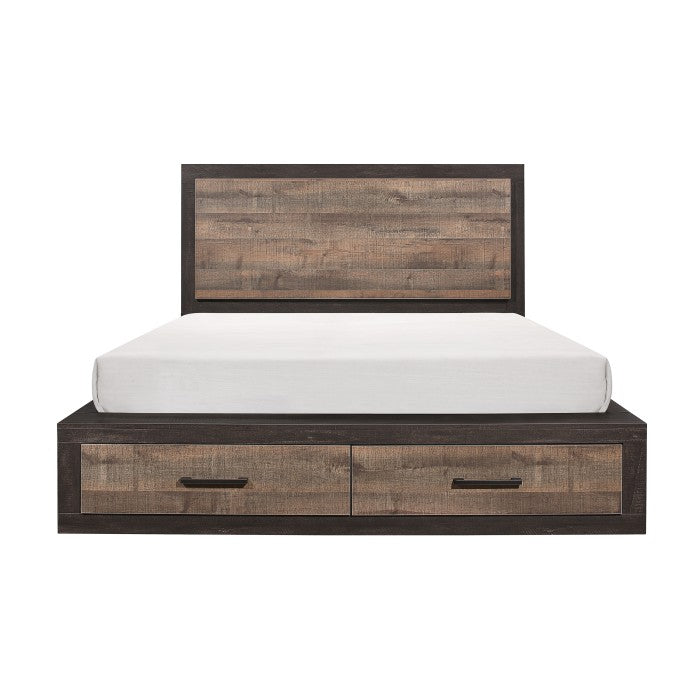 Homelegance - Miter Mahogany And Ebony Eastern King Platform Storage Bed - 1762K-1Ek