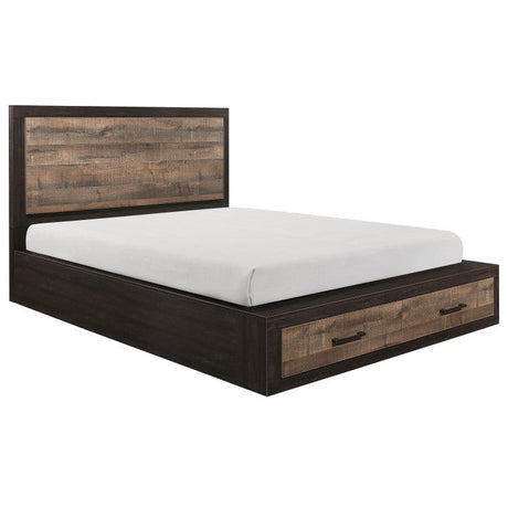 Homelegance - Miter Mahogany And Ebony Queen Platform Storage Bed - 1762-1