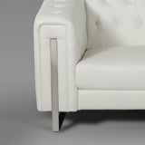 Divani Casa Salvia Modern White Leatherette Accent Chair - Home Elegance USA