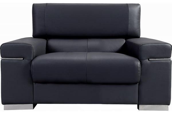 J&M Furniture - Soho Chair In Black Leather - 17655111-C-Bk