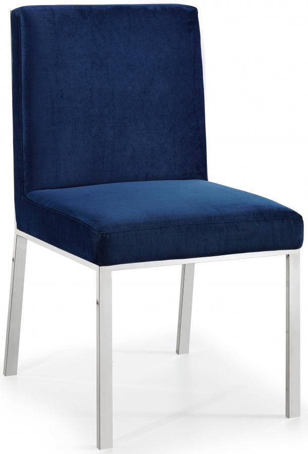 Meridian Furniture - Opal Velvet Dining Chair In Navy (Set Of 2) - 736Navy-C