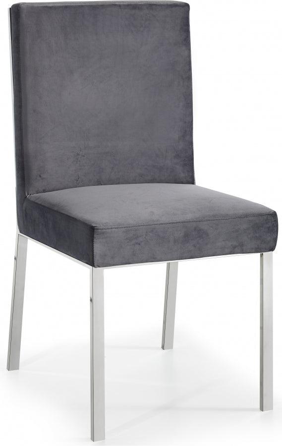 Meridian Furniture - Opal Velvet Dining Chair In Grey (Set Of 2) - 736Grey-C