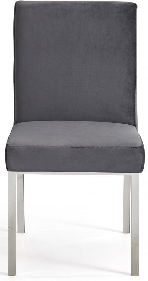 Meridian Furniture - Opal Velvet Dining Chair In Grey (Set Of 2) - 736Grey-C