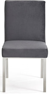 Meridian Furniture - Opal Velvet Dining Chair In Grey (Set Of 2) - 736Grey-C