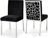 Meridian Furniture - Opal Velvet Dining Chair In Black (Set Of 2) - 736Black-C