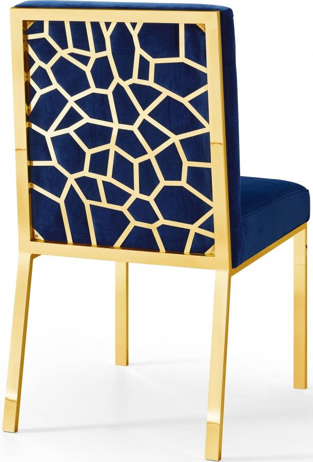 Meridian Furniture - Opal Velvet Dining Chair In Navy (Set Of 2) - 737Navy-C