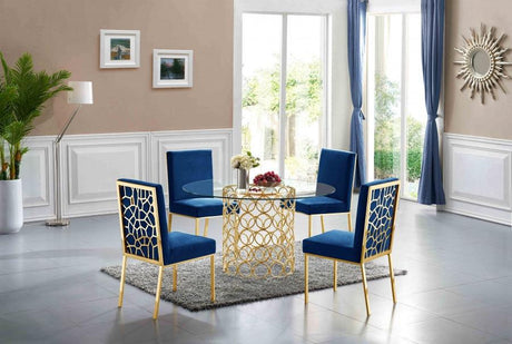 Meridian Furniture - Opal Velvet Dining Chair In Navy (Set Of 2) - 737Navy-C