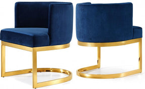 Gianna Velvet Dining Chair In Navy (Set Of 2) - 718Navy-C | Meridian