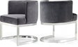 Gianna Velvet Dining Chair In Grey (Set Of 2) - 734Grey-C | Meridian