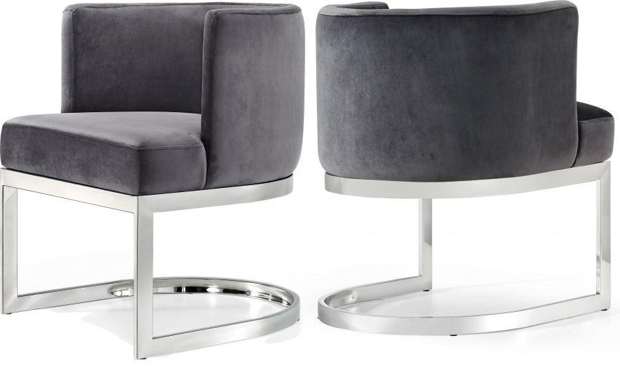 Meridian Furniture - Gianna Velvet Dining Chair In Grey (Set Of 2) - 734Grey-C