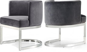 Gianna Velvet Dining Chair In Grey (Set Of 2) - 734Grey-C | Meridian