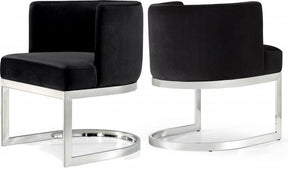 Gianna Velvet Dining Chair In Black (Set Of 2) - 734Black-C | Meridian
