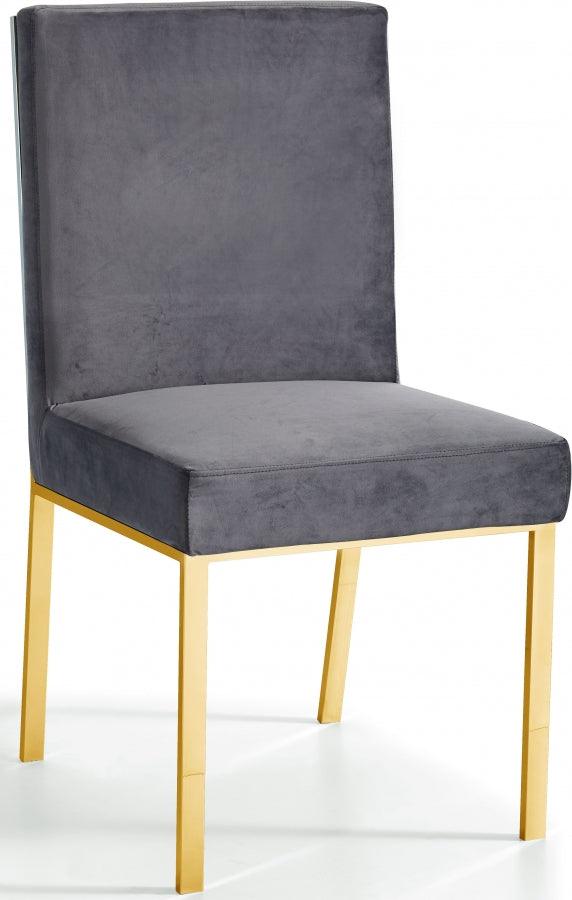 Meridian Furniture - Opal Velvet Dining Chair In Grey (Set Of 2) - 737Grey-C