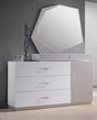 Florence White & Light Grey Lacquer Dresser & Mirror - 17852-Dm | J&M