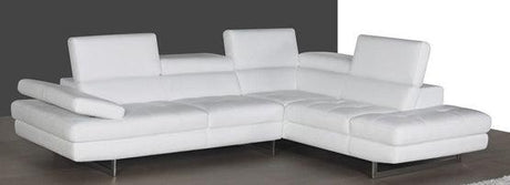 J&M Furniture - A761 Slate White Italian Leather Raf Sectional - 178551-Rhfc