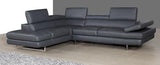 A761 Slate Grey Italian Leather Laf Sectional - 4505 - Lhfc | J&M | Home Elegance USA