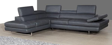 J&M Furniture - A761 Slate Grey Italian Leather Laf Sectional - 4505-Lhfc