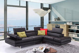 A761 Slate Black Italian Leather Raf Sectional - 1785521 - Rhfc | J&M | Home Elegance USA