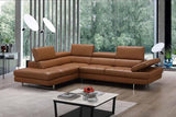 A761 Italian Leather Sectional Caramel In Left Hand Facing - 17855211 - Lhfc | J&M | Home Elegance USA