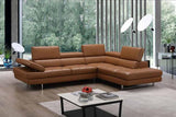 A761 Italian Leather Sectional Caramel In Right Hand Facing - 17855211 - Rhfc | J&M | Home Elegance USA