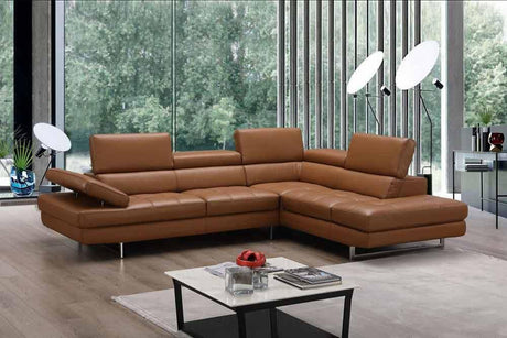 J&M Furniture - A761 Italian Leather Sectional Caramel In Right Hand Facing - 17855211-Rhfc