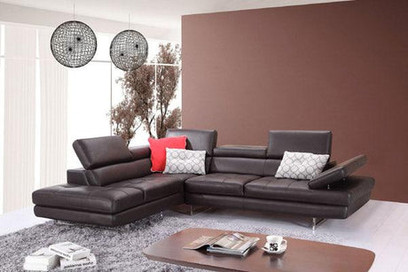 J&M Furniture - A761 Slate Coffee Italian Leather Laf Sectional - 1785522-Lhfc