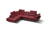 A761 Italian Leather Sectional Red In Left Hand Facing - 178554 - Lhfc | J&M | Home Elegance USA