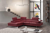 A761 Italian Leather Sectional Red In Left Hand Facing - 178554 - Lhfc | J&M | Home Elegance USA