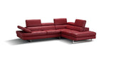 A761 Italian Leather Sectional Red In Right Hand Facing - 178554 - Rhfc | J&M | Home Elegance USA