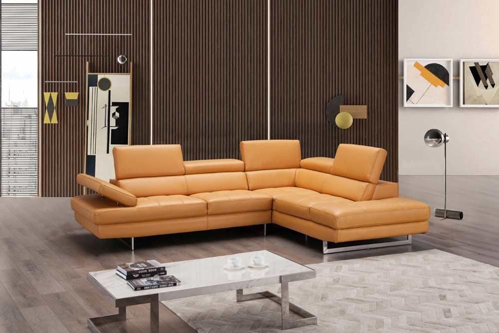 J&M Furniture - A761 Italian Leather Sectional Freesia In Right Hand Facing - 178555-Rhfc