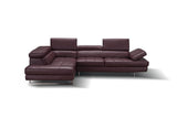 J&M Furniture - A761 Italian Leather Sectional Maroon In Left Hand Facing - 178556-Lhfc