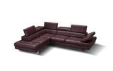 A761 Italian Leather Sectional Maroon In Left Hand Facing - 178556 - Lhfc | J&M | Home Elegance USA