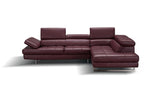 A761 Italian Leather Sectional Maroon In Right Hand Facing - 178556 - Rhfc | J&M | Home Elegance USA