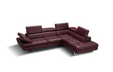 A761 Italian Leather Sectional Maroon In Right Hand Facing - 178556 - Rhfc | J&M | Home Elegance USA