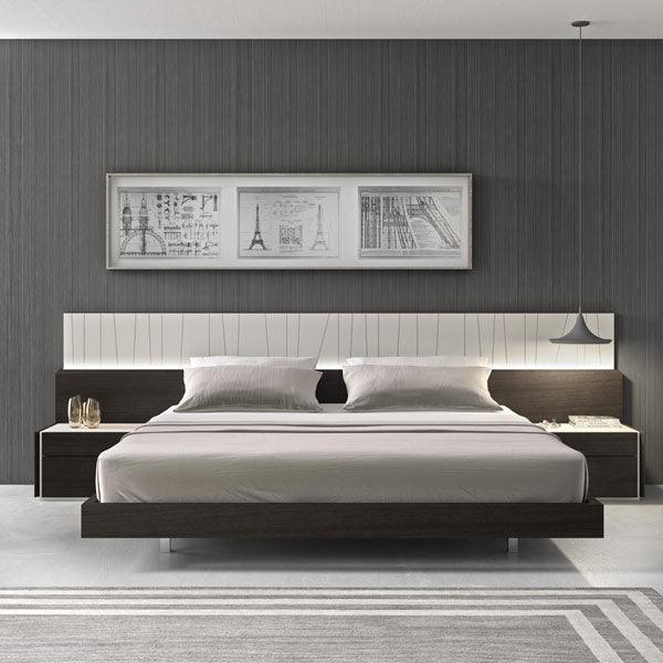 J&M Furniture - Porto Natural Light Grey Lacquer 3 Piece Queen Platform Bedroom Set - 17867-Q-3Set