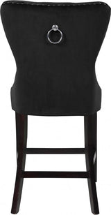 Meridian Furniture - Nikki Velvet Counter Stool In Black (Set Of 2) - 741Black-C