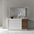 Lisbon Natural White Lacquer Dresser And Mirror - 17871-Dm | J&M